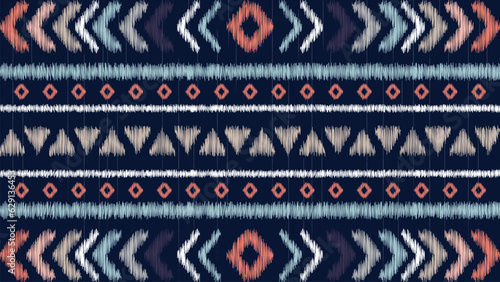 Ethnic ikat chevron pattern background,Traditional pattern on the fabric in Indonesia and other Asian countries.