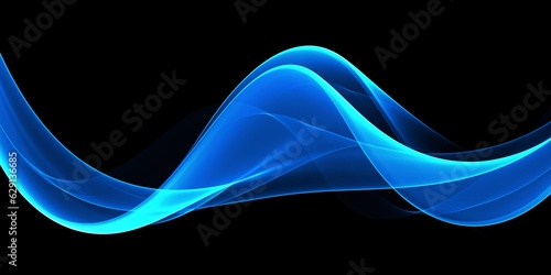 Abstract Wave Line Flowing Beautiful Blue Futuristic Modern Digital Background