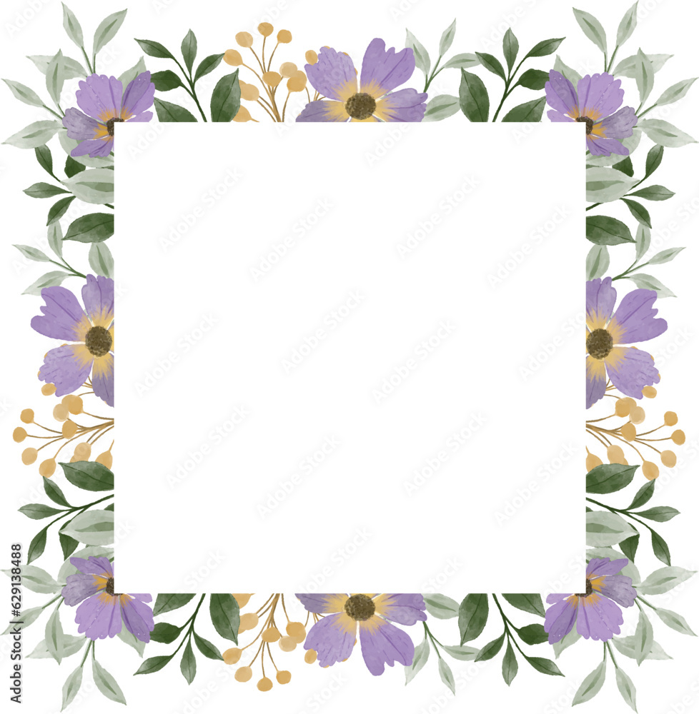 purple flower frame for wedding card