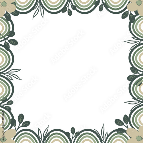 flat green floral border