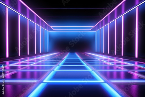 Cyberpunk Neon Blue and Purple Background