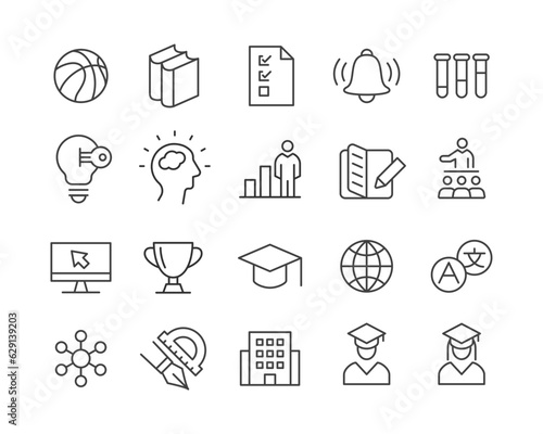 Learning - Line Icons - Editable Stroke