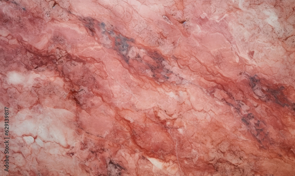 Naklejka premium Texture of red marble background. Mineral stone wallpaper. For banner, postcard, book illustration. Created with generative AI tools