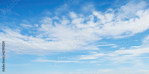 Summer sky. Blue and white cloudscape. Nature beauty. Abstract sky with clouds. Sunlight beautiful view