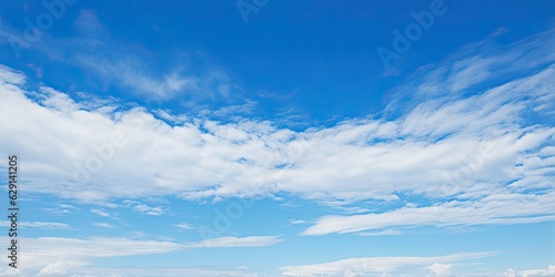 Summer sky. Blue and white cloudscape. Nature beauty. Abstract sky with clouds. Sunlight beautiful view © Bussakon