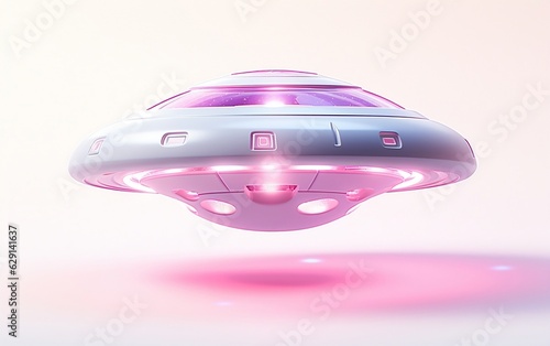 Tiny isometric flying UFO emoji - Soft, smooth design, Generative Ai