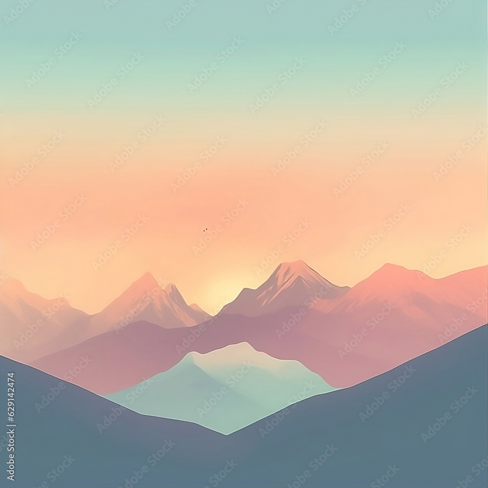 mountains in the sunset