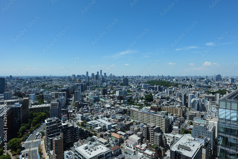 東京　文京シビックセンター展望台からの眺め　新宿方面