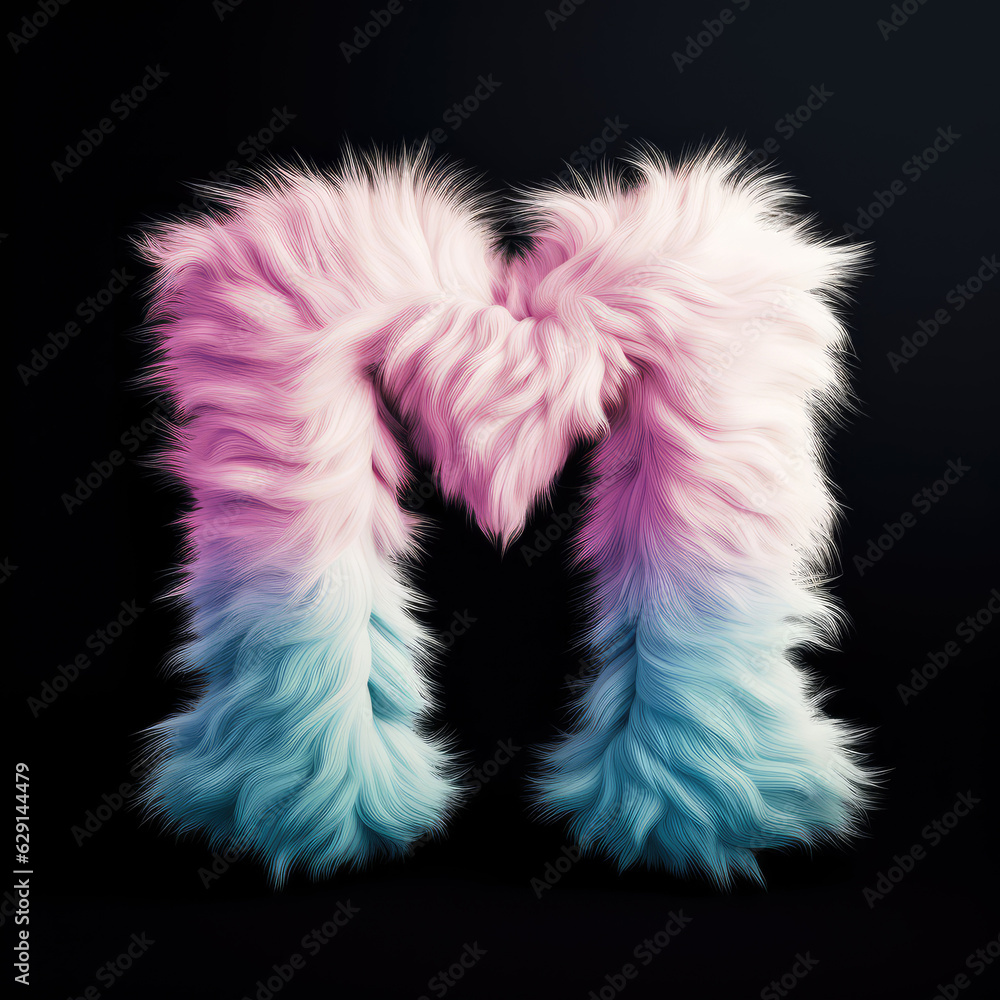 crazy mad funny cute tiny Monster In the form of the capital letter M, generative AI illustration crazy mad funny cute tiny Monster In the form of the capital letter M, generative AI illustration