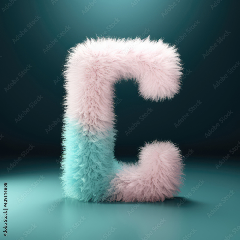 crazy mad funny cute tiny Monster In the form of the capital letter C, generative AI illustration crazy mad funny cute tiny Monster In the form of the capital letter C, generative AI illustration