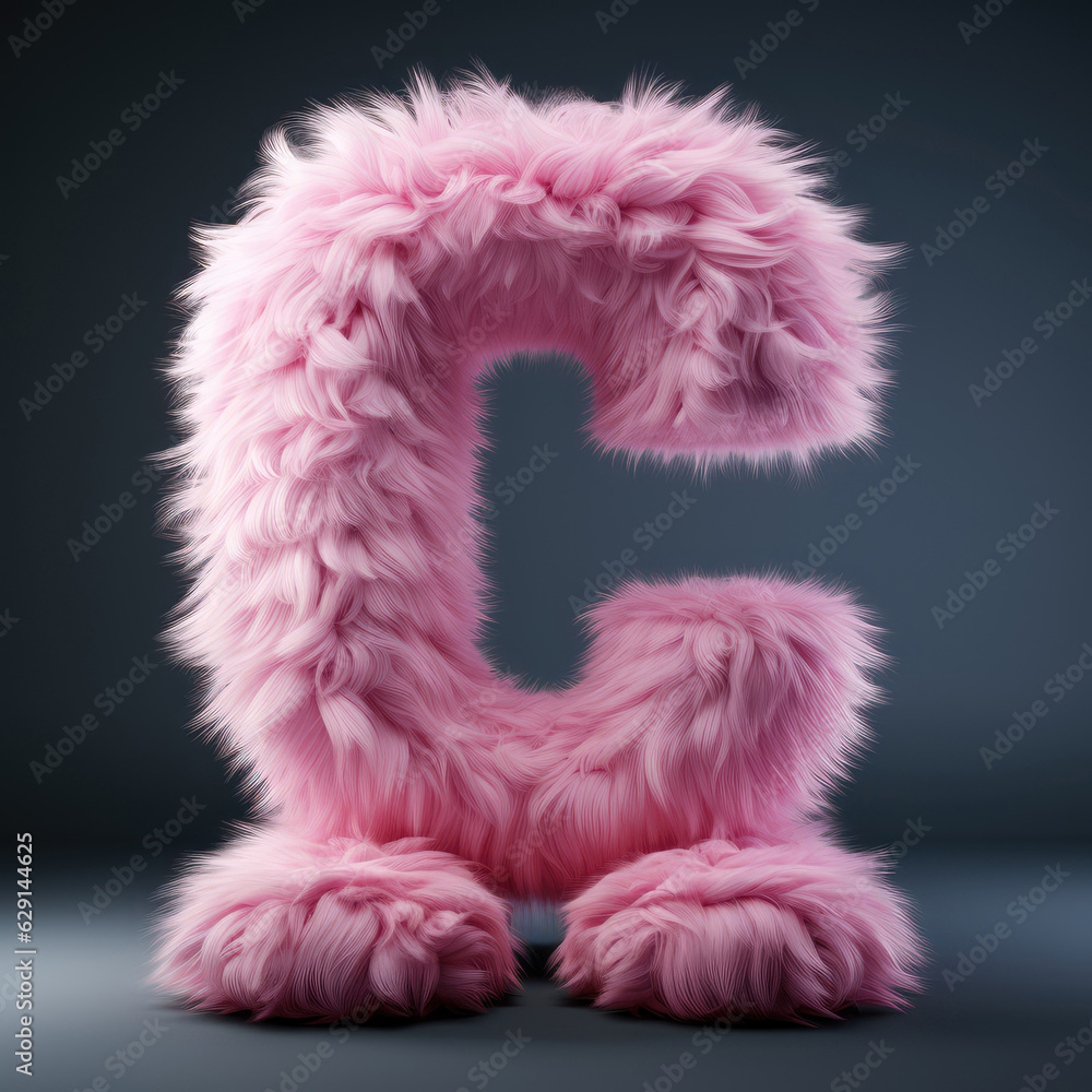 crazy mad funny cute tiny Monster In the form of the capital letter C, generative AI illustration crazy mad funny cute tiny Monster In the form of the capital letter C, generative AI illustration