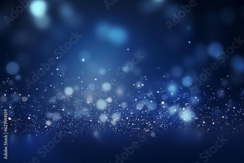 Magic holiday abstract glitter background with blinking stars and falling snowflakes.