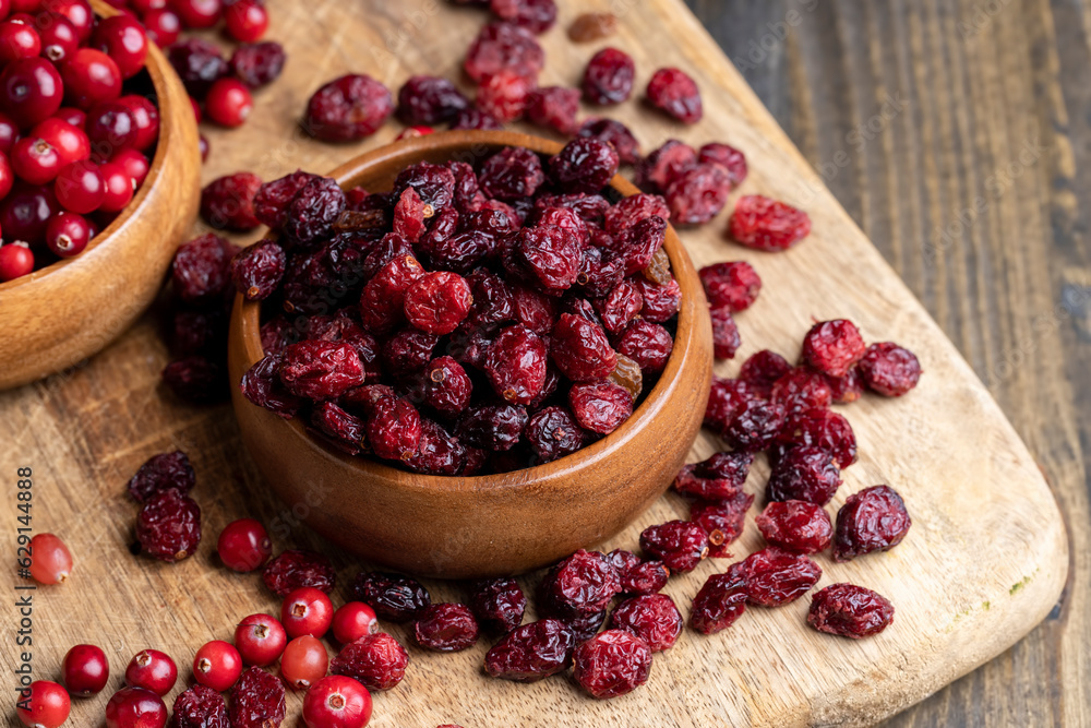 Dried red cranberries with sugar syrup Dried red cranberries with sugar syrup
