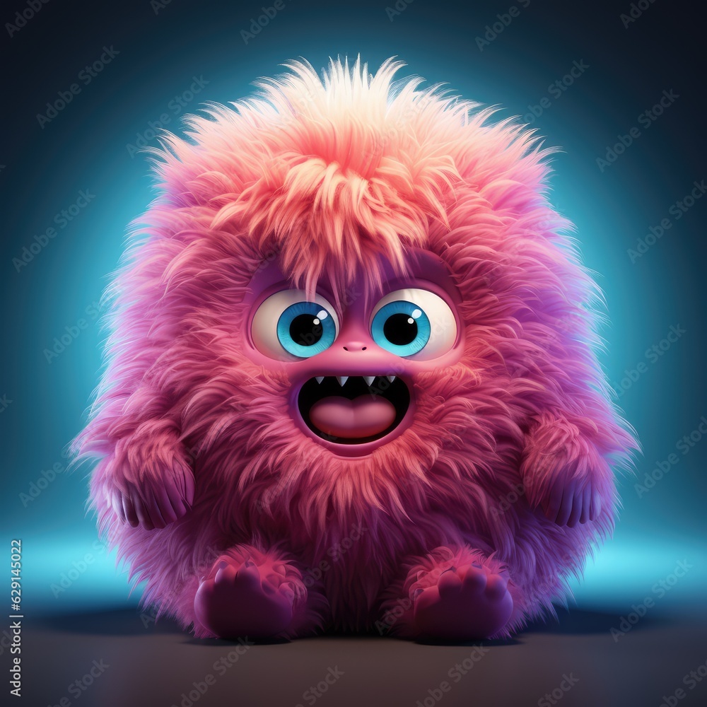 crazy mad funny cute tiny Monster, generative AI illustration