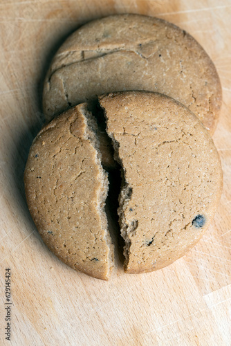 Sweet large sized shortbread cookies with cinnamon flavor photo