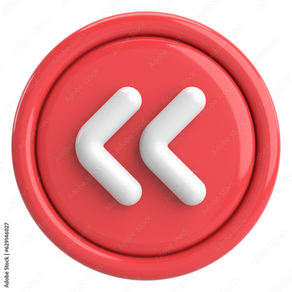 Previous button. Back button. 3D illustration. Previous button. Back button. 3D illustration.