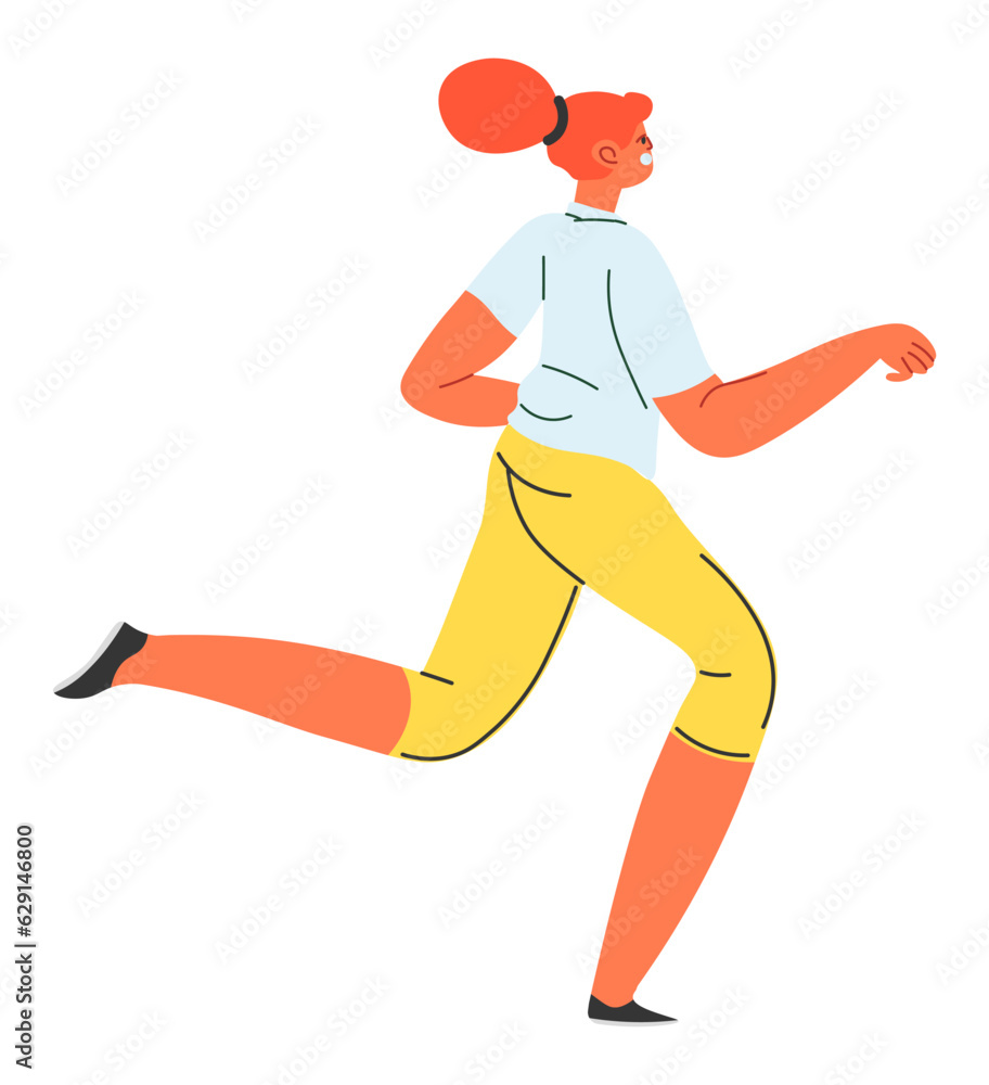 Jogging woman, running cardio exercise for health Jogging woman, running cardio exercise for health