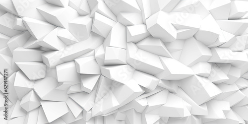 Fototapeta Naklejka Na Ścianę i Meble -  Abstract 3d white background, geometric pattern texture. Generative AI