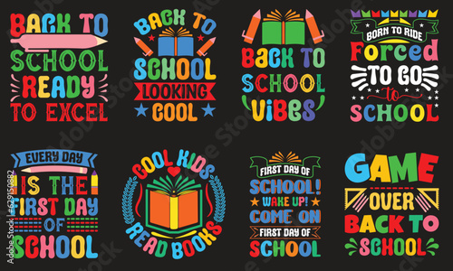 Back To School T-shirt Design Bundle  100 Days of School Shirt Design 