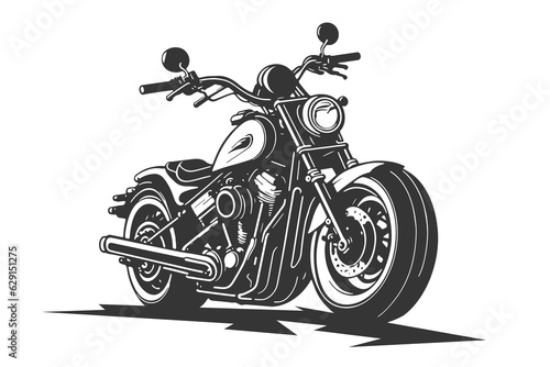 Classic motorcycle vector illustration. Motor bike for logo, biker club emblem, sticker, t shirt design print.