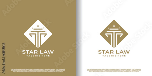 law logo design with creative concept premium vector