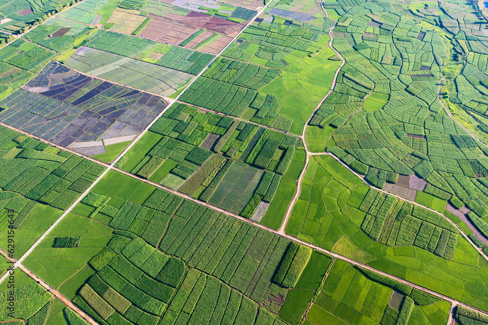 Farmland and fields in Yunnan, China.