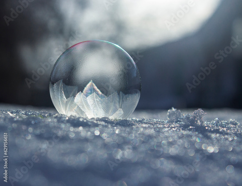 crystal ball on the snow