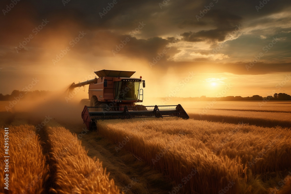 Fototapeta premium Maximizing Crop Yields: The Importance of Combine Harvesters