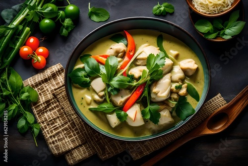 green curry with chicken generated by AI tool