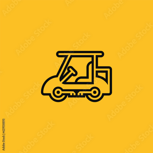 golf cart combined with key tire modern logo