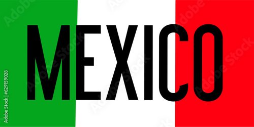 Vector graphic design banner with text Mexico.
