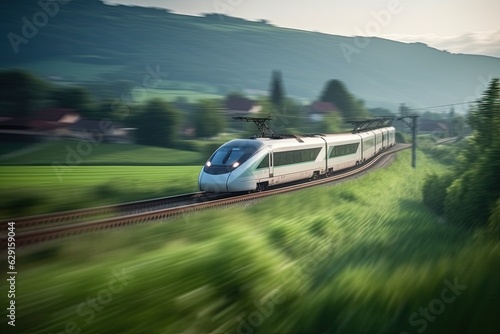 Futuristic modern train of non existent design