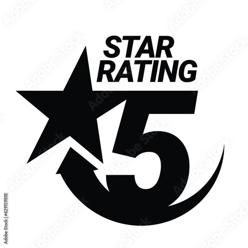 5 star rating. Five star Symbol or emblem. vector illustration