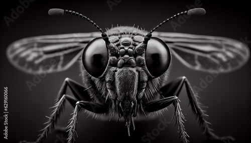 Frontal_portrait_studio photography_of_a_happy bee