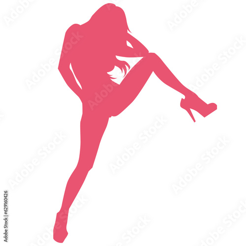 セクシーな女性のポーズシルエットのイラスト素材　ベクター