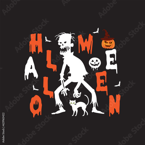 halloween pumpkin and bats