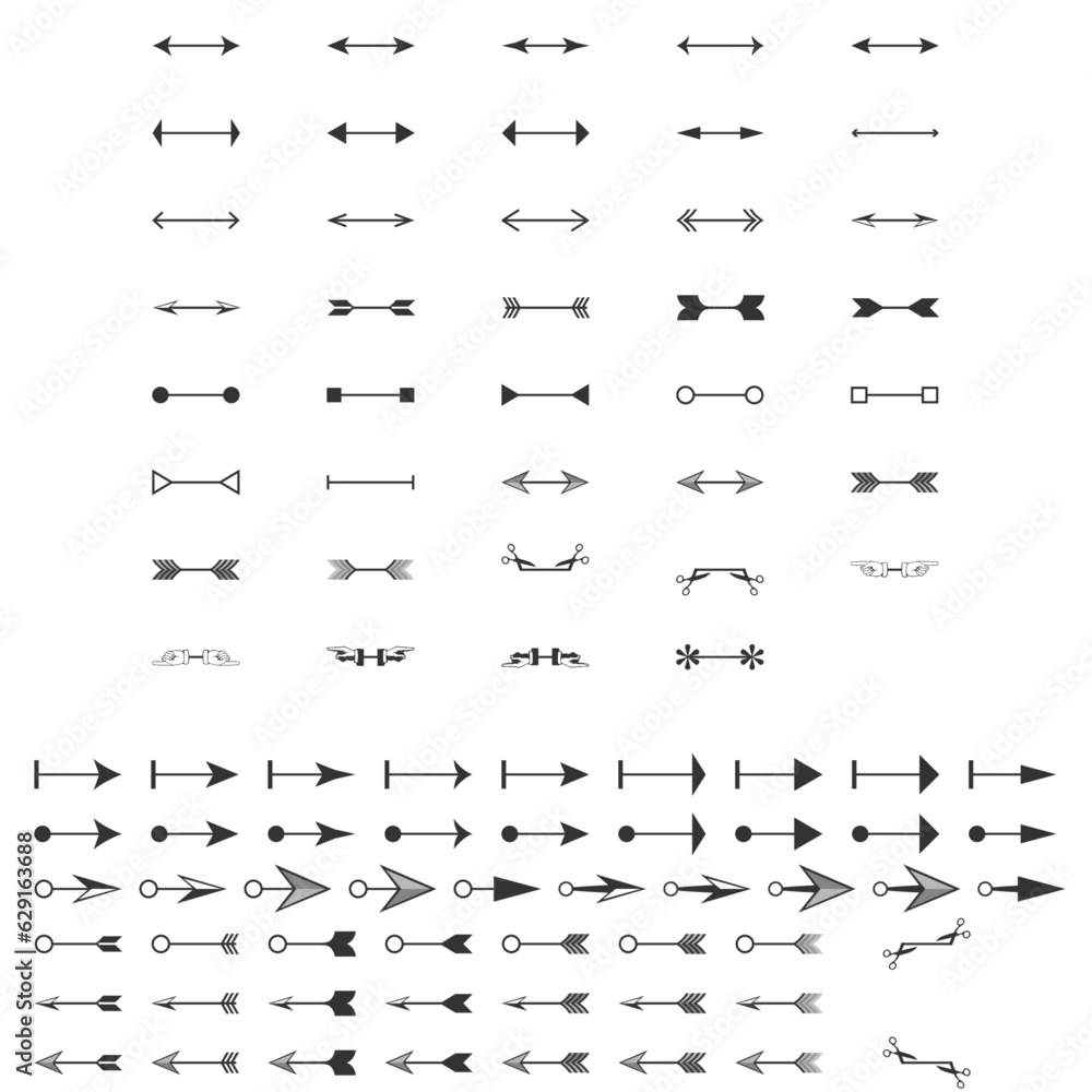 Naklejka premium 双方向黒矢印セット