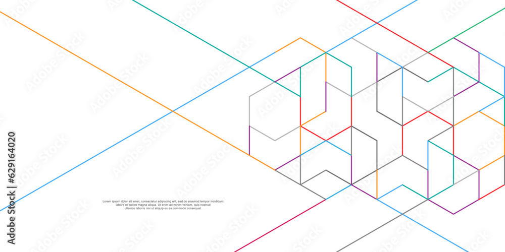 The graphic design elements with isometric shape blocks. Vector illustration of abstract geometric background