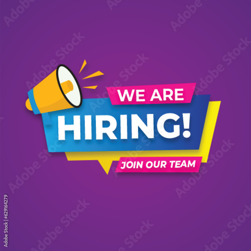 Recruitment advertising template. Recruitment Poster, Job hiring poster, social media, banner, flyer. Digital announcement job vacancies layout