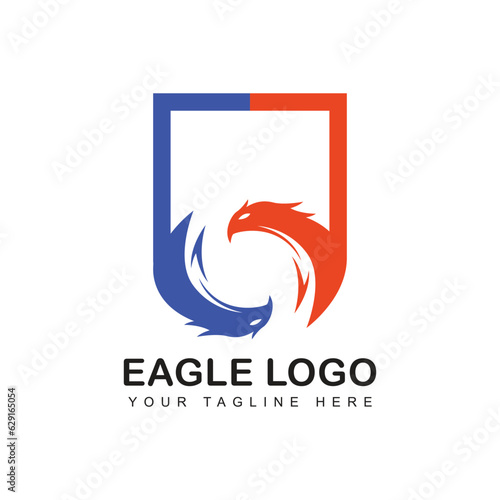 Eagle logo template design, vector illustration