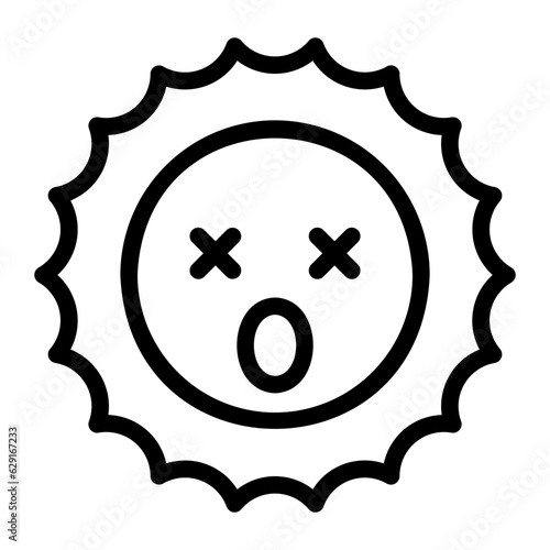 astonished line icon