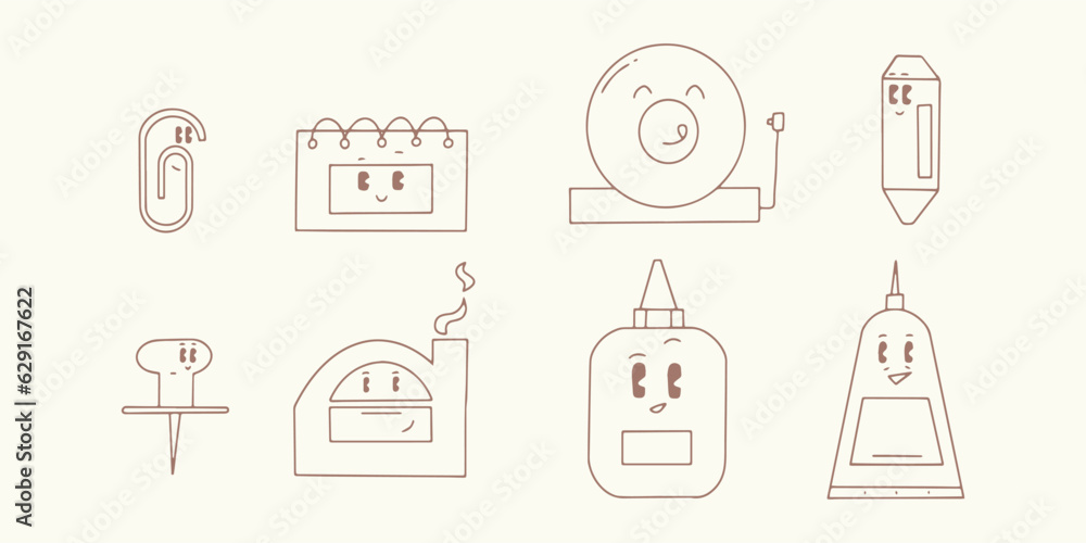 back to school cute character hand drawing icon element back to school cute character hand drawing icon element
