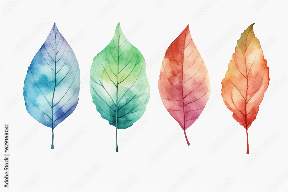 Obraz premium Watercolor Collection of Trendy Wedding Greenery Isolated on White Background. Modern Botanical Clipart: Eucalyptus, Italian Ruscus, Agonis, Privet Berry, Shepherd's Purse, Leather Leaf Fern.