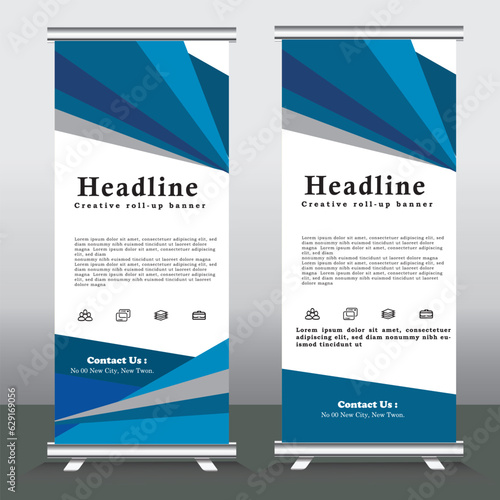 Business Roll up banner vertical template design, for brochure, business, flyer, infographics. modern x-banner and flag-banner advertising. Template vertical roll up banner, vector illustration