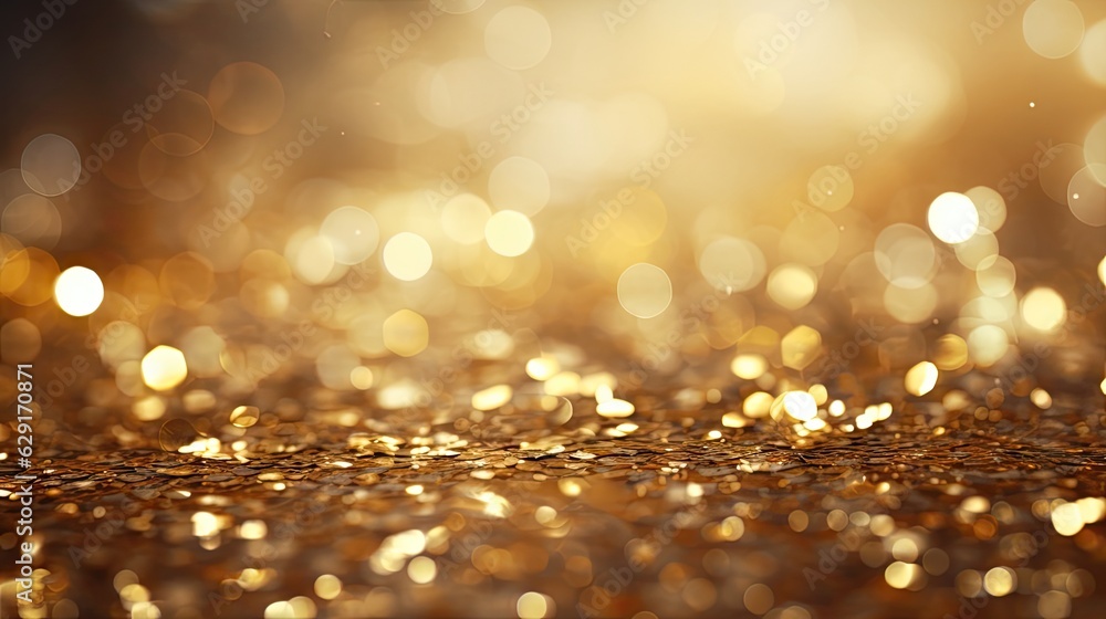 Shiny gold background with bokeh and sparkles Shiny gold background with bokeh and sparkles