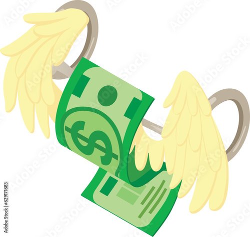 Horse racing icon isometric vector. Wing dollar and horse equestrian bit snaffle. Equestrian sport, hobby
