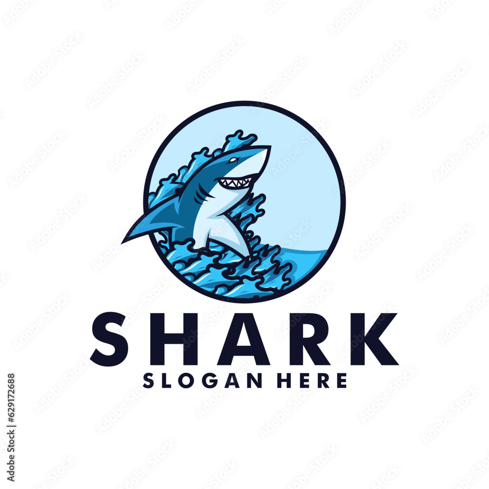 Shark logo vector, Angry Fish Shark Vector logo template Shark logo vector, Angry Fish Shark Vector logo template