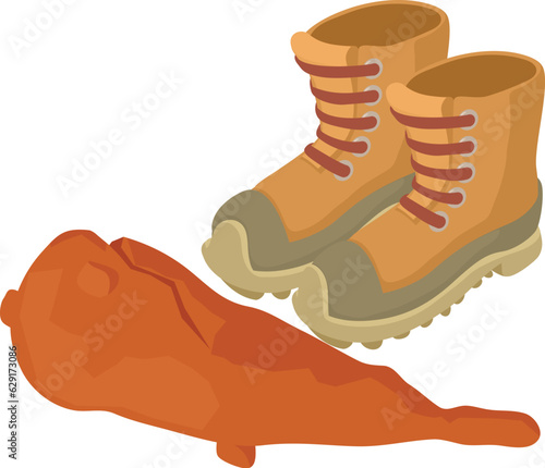 Hiking concept icon isometric vector. Classical high male trekking shoe icon. Hiking, extreme sport