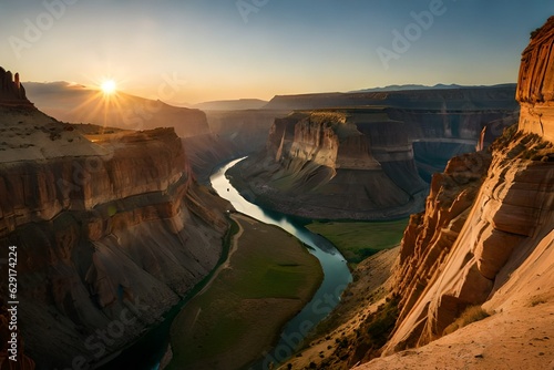 Beauty of river between hills.