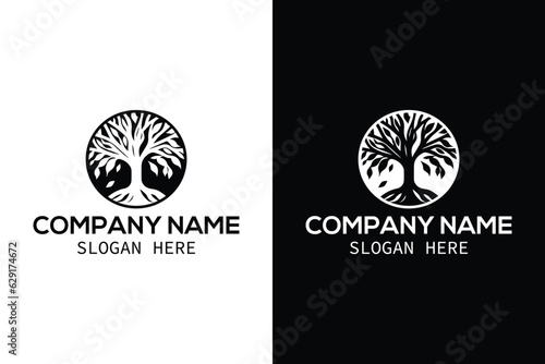 Nature trees vector illustration logo design. Unique Tree Vector.